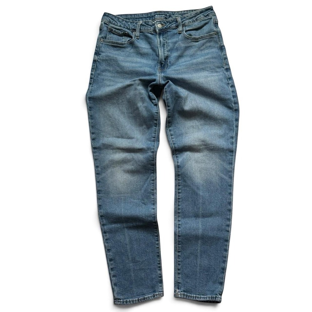 Old Navy OG Straight Jeans Womens 12 Tall Medium Wash Blue Mid Rise Denim